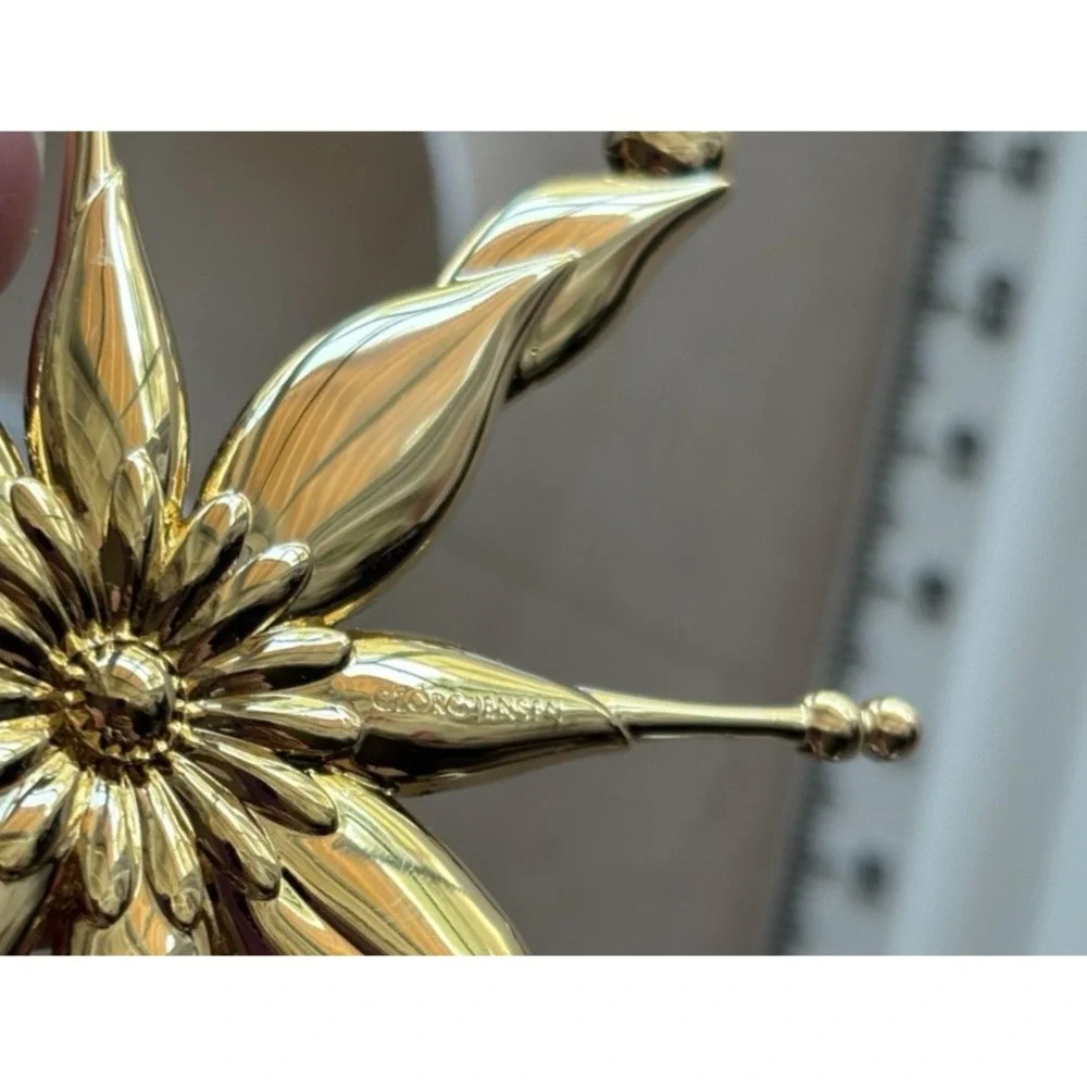 Georg Jensen Christmas Ornament Johanne Star 24k Gold Plated Original Box Bag